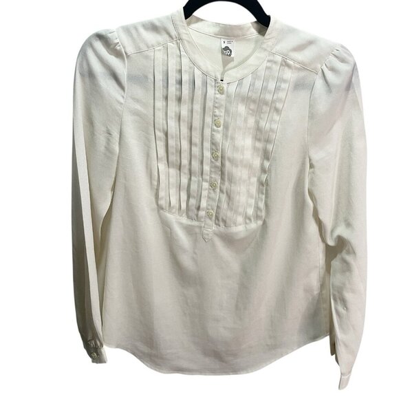 BP Nordstrom S Womens Tuxedo Front Button Shirt White Cotton Career - Picture 1 of 4